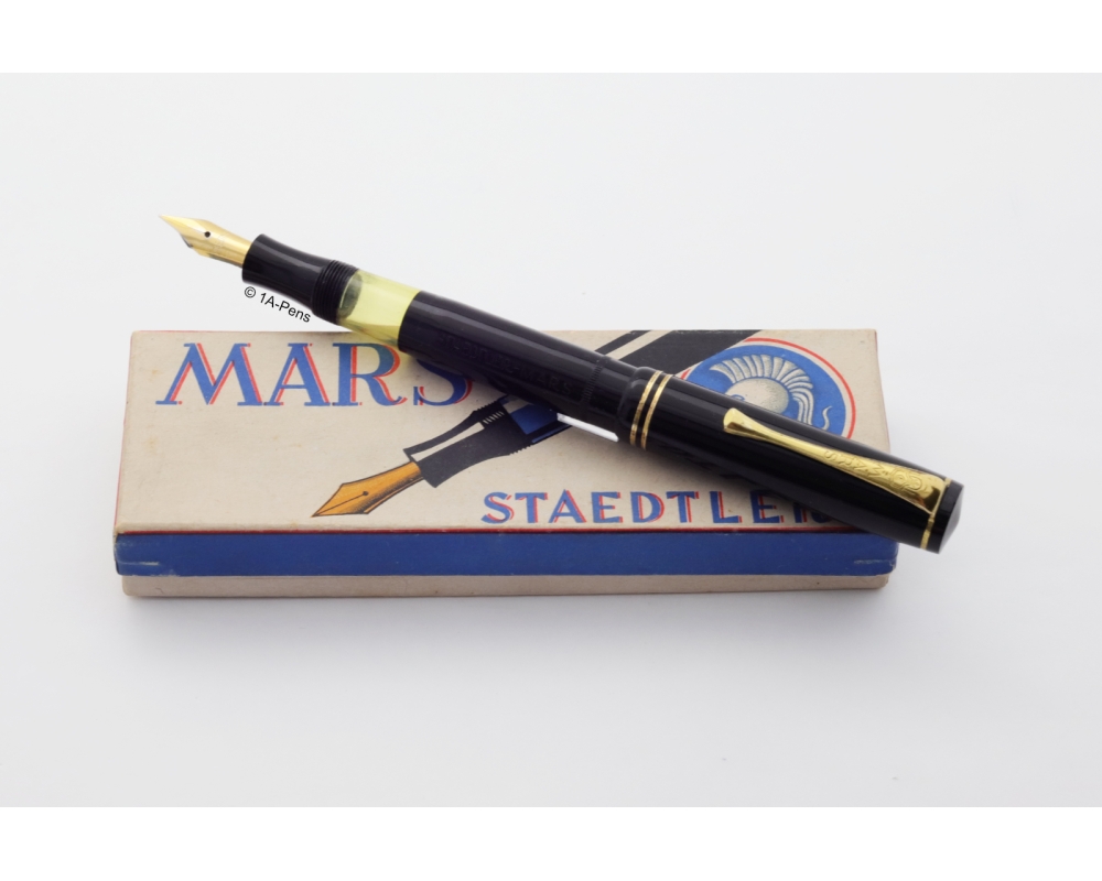 Staedtler Mars Füllhalter Kolbenfüller vergoldete EF Stahlfeder Box Anleitung Vintage Staedtler Mars Füllhalter Kolbenfüller vergoldete EF Stahlfeder Box Anleitung Vintage