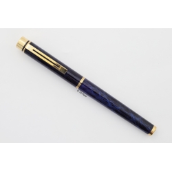 Sheaffer Targa Classic Model 1080 Füllfederhalter Kobalt-blau Schwarz Lack 14K B Goldfeder 1996 Box