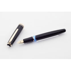 Montblanc 252 Schwarz Kolbenfüllhalter 14C OM Flügel-Goldfeder 1958 Vintage