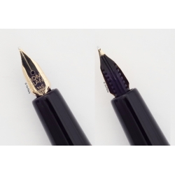 Montblanc 252 Black Pistonfiller 14C OM Wing-Gold-nib 1958 Vintage