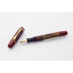 Pelikan 101N Magnum Emege Tortoiseshell Red 14C STUB flex Gold-nib Piston-filler 1937 Vintage