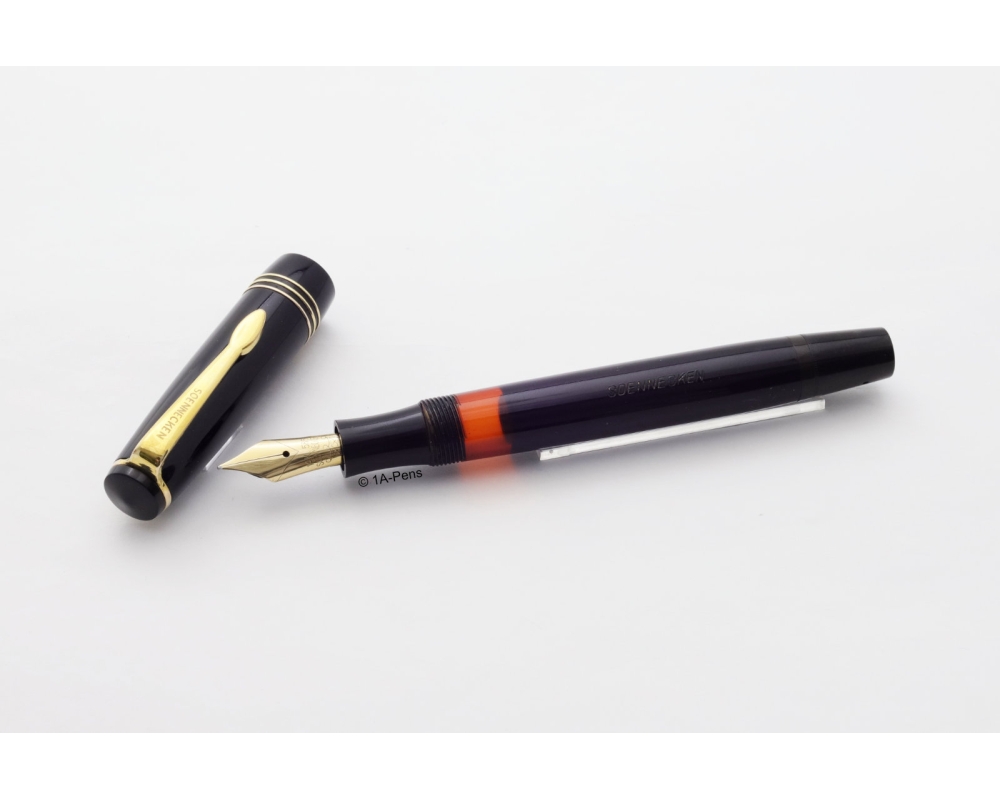 Soennecken 414 Celluloid Piston-filler w/ Click-mechanism flex 14K M Gold-nib Vintage