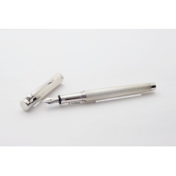 Waldmann Tango 925 Sterlingsilber Feinkorn-Guilloche Edelstahlfeder F Patronenfüller