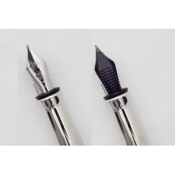 Waldmann Tango 925 Sterlingsilber Finecorn-Guilloche Stainless steel Nib F Cartridge-filler