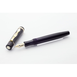 Montblanc Masterpiece K122 Black Hard-Rubber Push-knob filler 14C M Gold-nib Vintage
