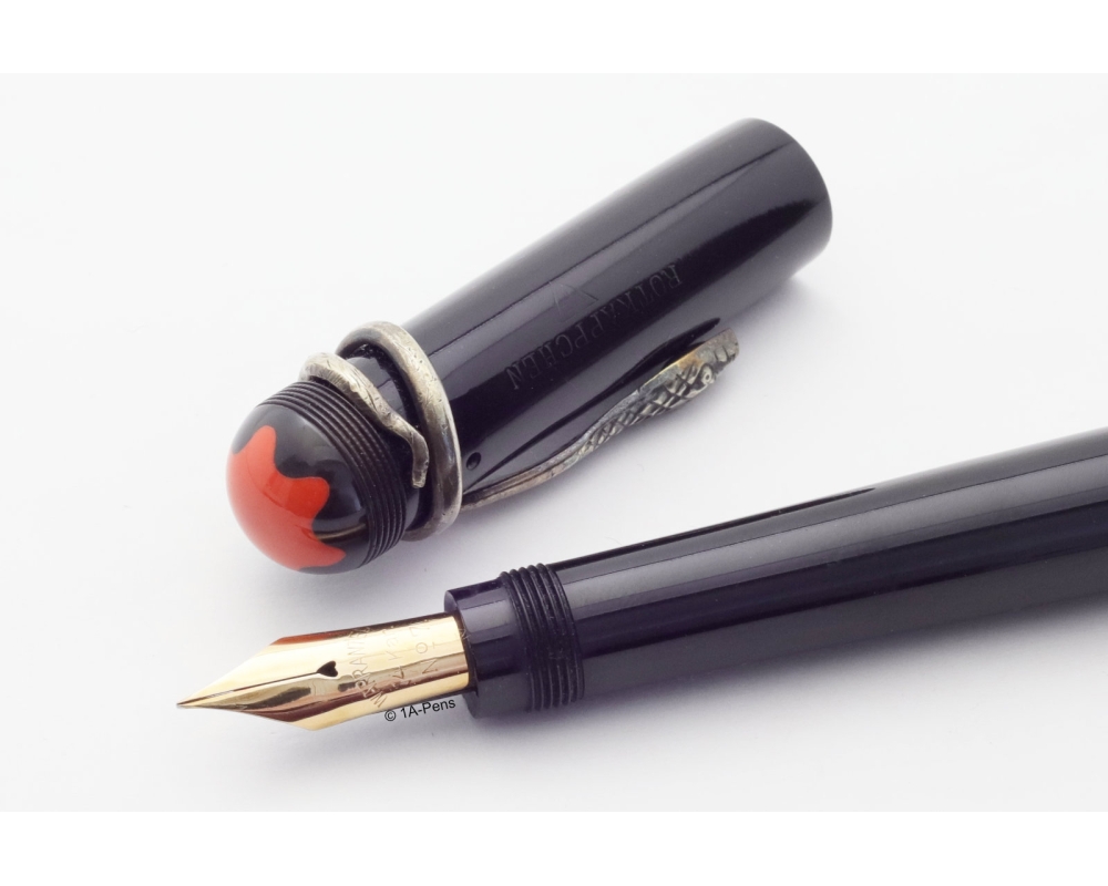 Montblanc No. 7 ROTKÄPPCHEN Safety Sicherheitsfüller 14C F Goldfeder Schlangen-Clip RARE!