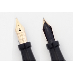 Parker Duofold Lady Lapis Blue-White Ring-top 14K B Gold-nib USA 1928 Vintage