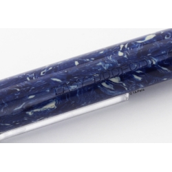 Parker Duofold Lady Lapis Blue-White Ring-top 14K B Gold-nib USA 1928 Vintage