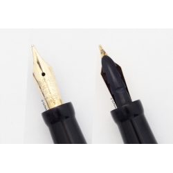 Parker Duofold Junior 14K Walzgold Overlay Flattop 18K B Goldfeder Kanada 1935 Vintage