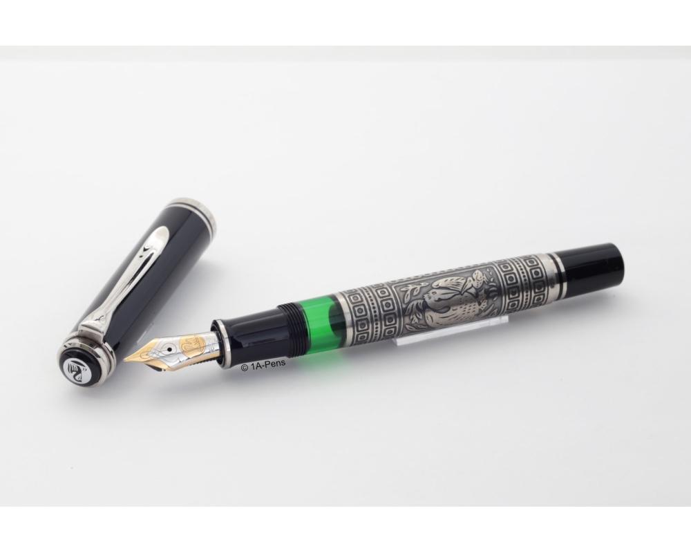 Pelikan M910 Toledo Old Style 925 Sterling Silber 18C F Goldfeder Kolbenfüller