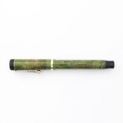 Parker Duofold Senior Jade Green Flattop 14K EF Gold-nib USA 1927 Vintage