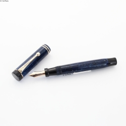 Parker Duofold Junior Lapis Blue-White 14K EF Gold-nib USA 1928 Vintage