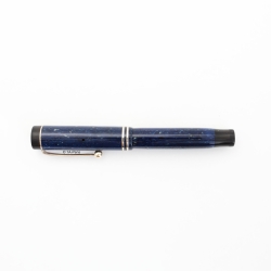 Parker Duofold Junior Lapis Blue-White 14K EF Gold-nib USA 1928 Vintage