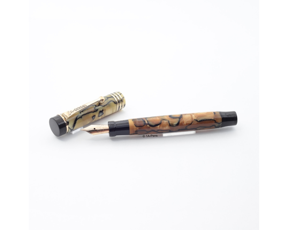 Parker Duofold Junior Perl-Schwarz 14K F Goldfeder USA 1928 Vintage