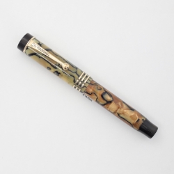 Parker Duofold Junior Blue-Pearl 14K EF Gold-nib USA 1928 Vintage