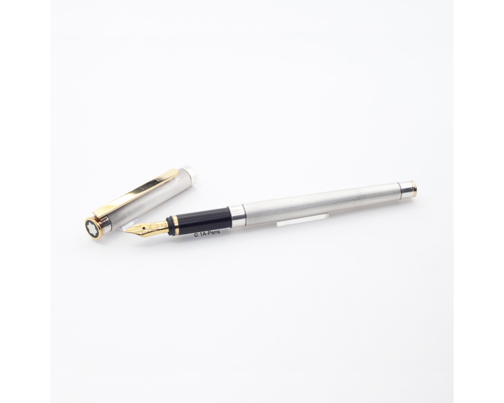 Montblanc M18120 Noblesse Silver-coated Guilloche 18C M Gold-nib Cartridge-filler