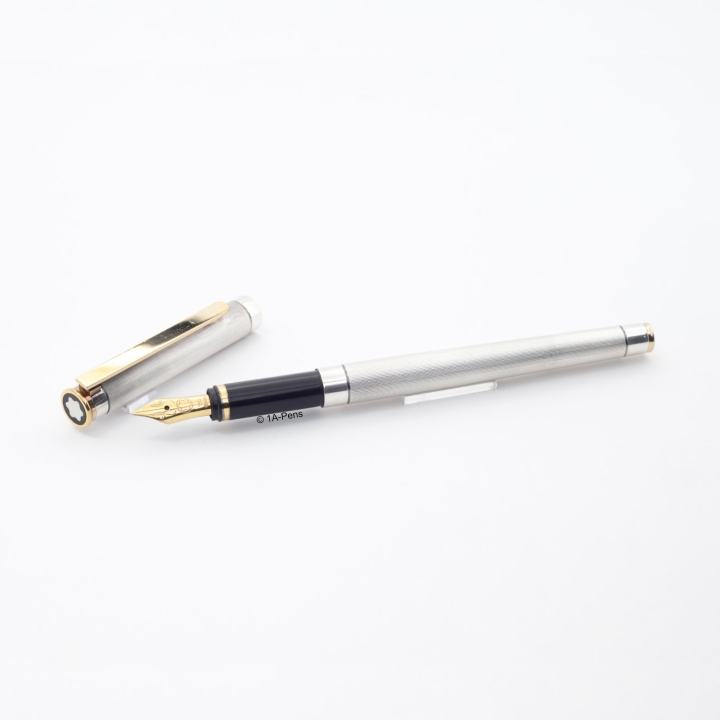 Montblanc M18120 Noblesse Versilbert Guilloche 18C M Goldfeder Patronenfüller