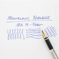 Montblanc M18120 Noblesse Silver-coated Guilloche 18C M Gold-nib Cartridge-filler