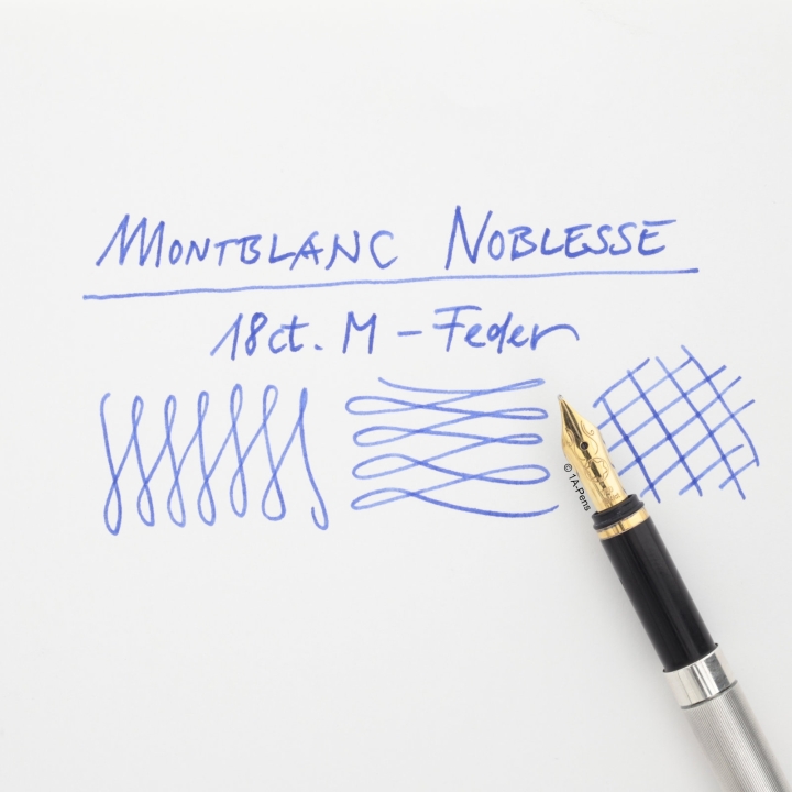Montblanc M18120 Noblesse Versilbert Guilloche 18C M Goldfeder Patronenfüller