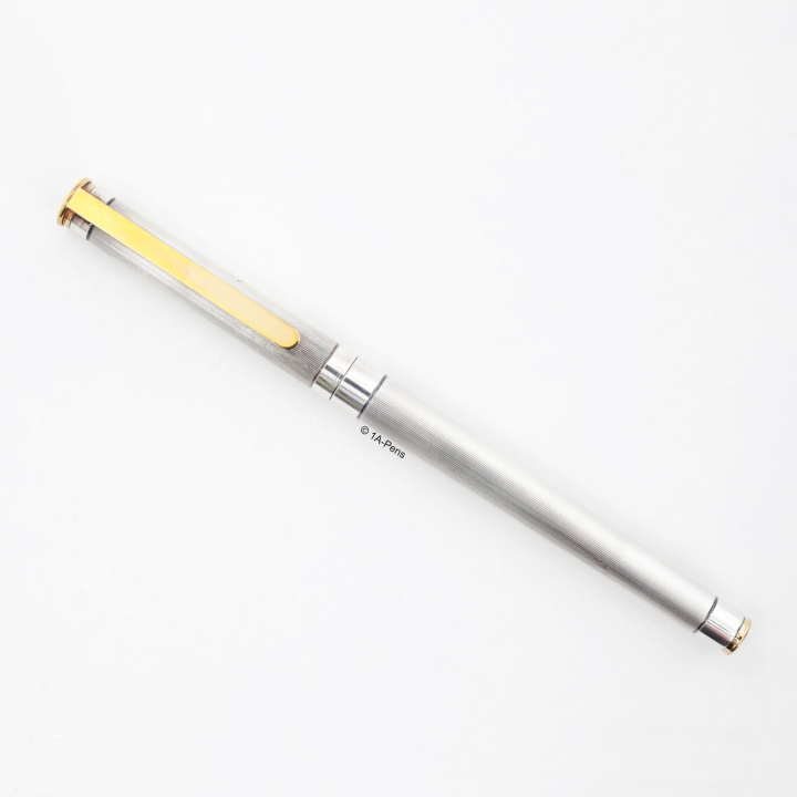 Montblanc M18120 Noblesse Versilbert Guilloche 18C M Goldfeder Patronenfüller