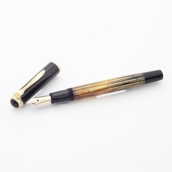 Pelikan 400 Tortoise striped felx 14C F Gold-nib Piston filler 1955 Vintage