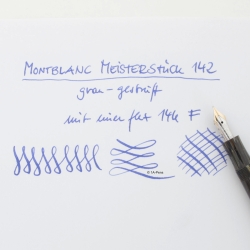 Montblanc Meisterstück 142 grau-gestreiftes Zelluloid Füllhalter flex 14C F Goldfeder 1953 Vintage