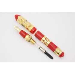 Ancora First Man in Space Red Limited Edition 88 Fountain pen 18K M Gold-nib Box Papers MINT
