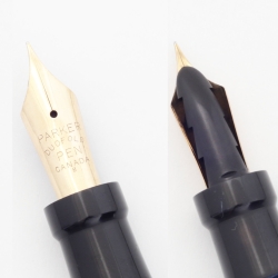 Parker Duofold Senior Lapis-Blau Flattop 14K EF Goldfeder Kanada 1935 Vintage