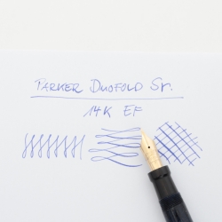 Parker Duofold Senior Lapis-Blau Flattop 14K EF Goldfeder Kanada 1935 Vintage