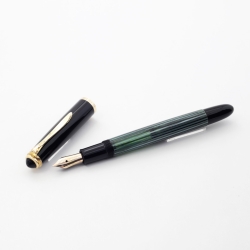 Pelikan 400NN Grün-gestreift 14C OB Goldfeder Kolbenfüller 1957 Vintage