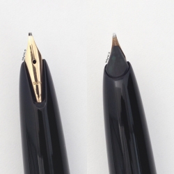 Montblanc 34 Pistonfiller Black 14C M Intarsia Gold-nib Vintage