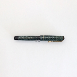 Soennecken 105 Lizard green Celluloid Piston-filler flex 14K OB Gold-nib Vintage