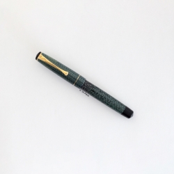 Soennecken 105 Eidechse Grün Kolbenfüllhalter flex 14K OB Goldfeder Vintage