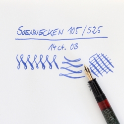 Soennecken 105 Eidechse Grün Kolbenfüllhalter flex 14K OB Goldfeder Vintage