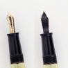 Soennecken 105 Black silver-lined Celluloid Piston-filler flex 14K F Gold-nib Vintage