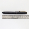 Soennecken 105 Black silver-lined Celluloid Piston-filler flex 14K F Gold-nib Vintage