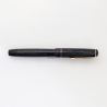 Soennecken 105 Black silver-lined Celluloid Piston-filler flex 14K F Gold-nib Vintage