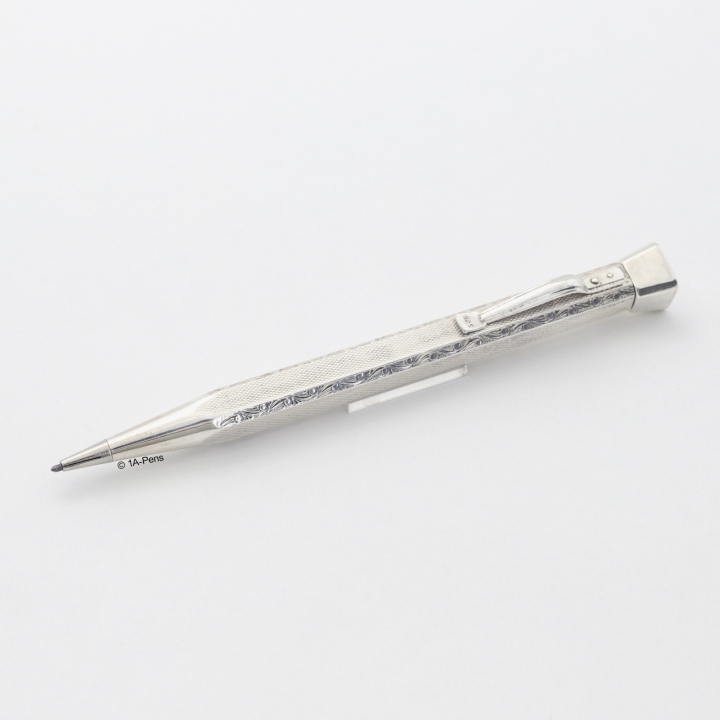 Art Deco Drehbleistift 925 Sterlingsilber Deutsch 1.18 mm Mine vierseitige Form