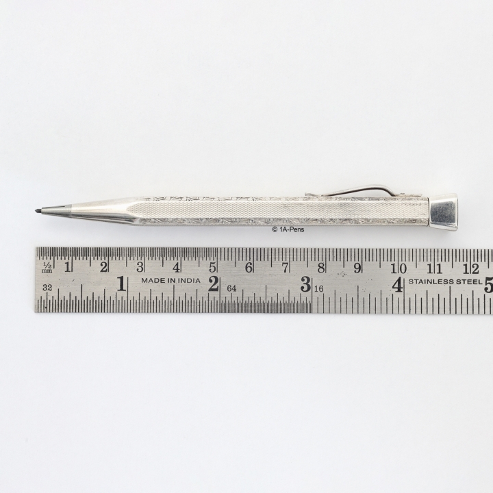 Art Deco Drehbleistift 925 Sterlingsilber Deutsch 1.18 mm Mine vierseitige Form