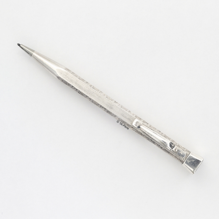 Art Deco Drehbleistift 925 Sterlingsilber Deutsch 1.18 mm Mine vierseitige Form