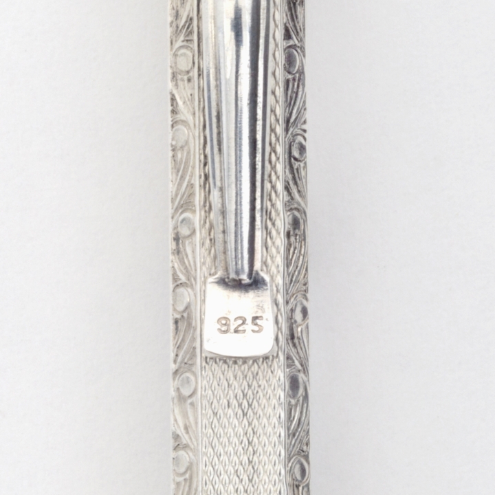 Art Deco Drehbleistift 925 Sterlingsilber Deutsch 1.18 mm Mine vierseitige Form
